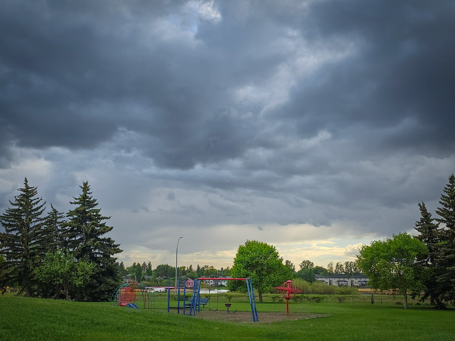 That moment when the playground empties, Thornbiar Green, Strathmore, AB, 2026-06-04