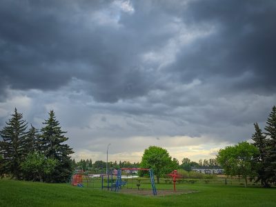 That moment when the playground empties, Thornbiar Green, Strathmore, AB, 2026-06-04