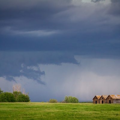 Sheds about to get real, East of Strathmore, AB, 2026-06-20