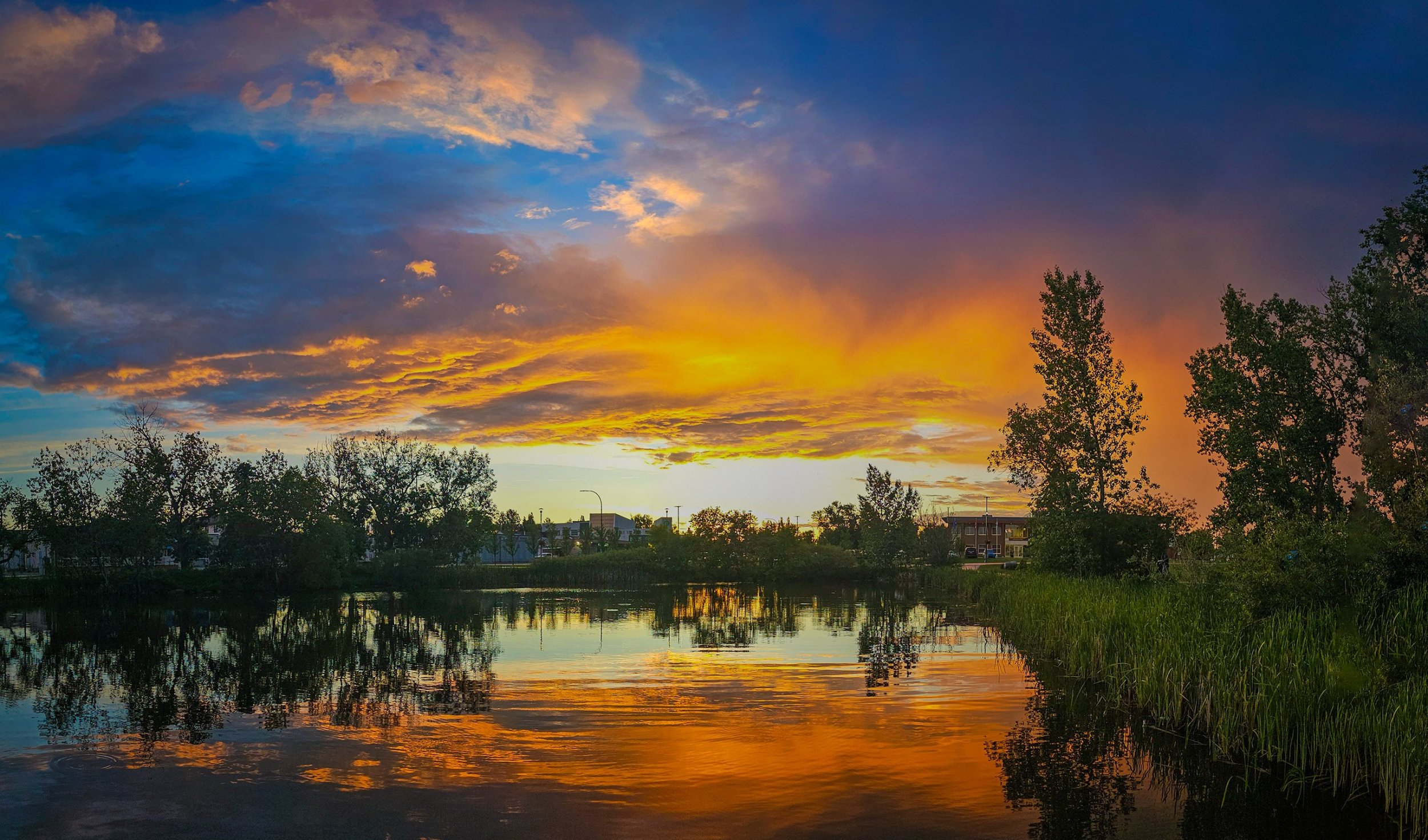 Sunset over Kinsmen Lake 02, Kinsmen Park, Strathmore, AB, 2026-07-01
