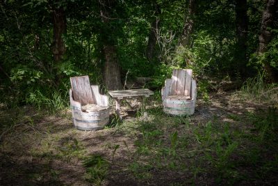 Hidden grotto seating, North of Strathmore, Rocky View County, AB, 2026-07-04