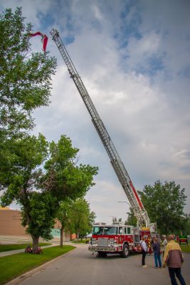 Ladder truck, Canada Day, Kinsmen Park, Strathmore, AB, 2026-07-01