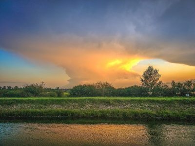 Storm behind the canal, Thomas Drive, Strathmore, AB, 2026-07-08