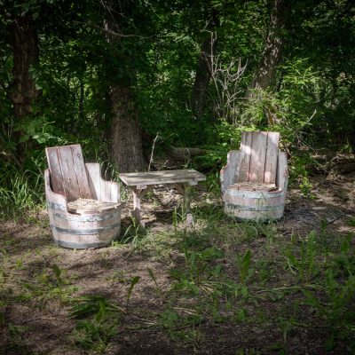 Hidden grotto seating, North of Strathmore, Rocky View County, AB, 2026-07-04