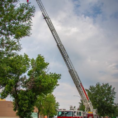 Ladder truck, Canada Day, Kinsmen Park, Strathmore, AB, 2026-07-01