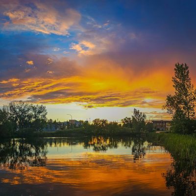 Sunset over Kinsmen Lake 02, Kinsmen Park, Strathmore, AB, 2026-07-01